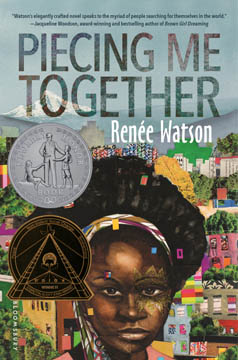 illustrated book cover for Piecing Me Together