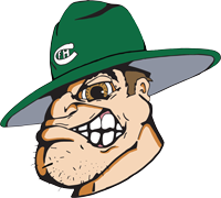 muscular face showing his teeth while wearing a green hat