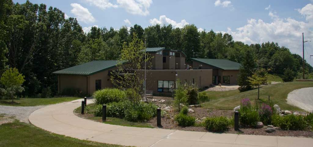 landscaping and front entrance of goodwillie environmental school