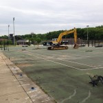 Image of construction at tennis court