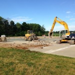 Image of construction at tennis court