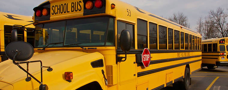 Picture of a school bus in a parking lot