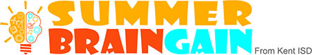 summer brain gain logo with a brain graphic