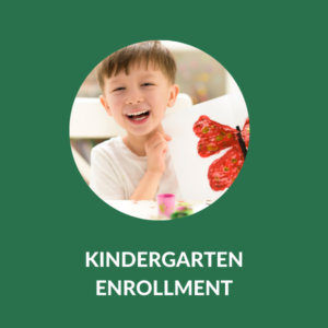 kindergarten enrollment with photo of boy with artwork
