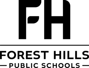 stacked logo in black for Forest Hills Public Schools