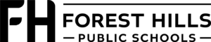horizontal logo in black for Forest Hills Public Schools