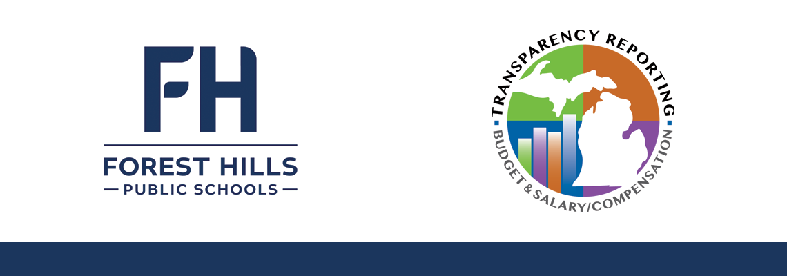 logos of Forest Hills and the official State of Michigan logo for Budget and Salary Compensation Reporting