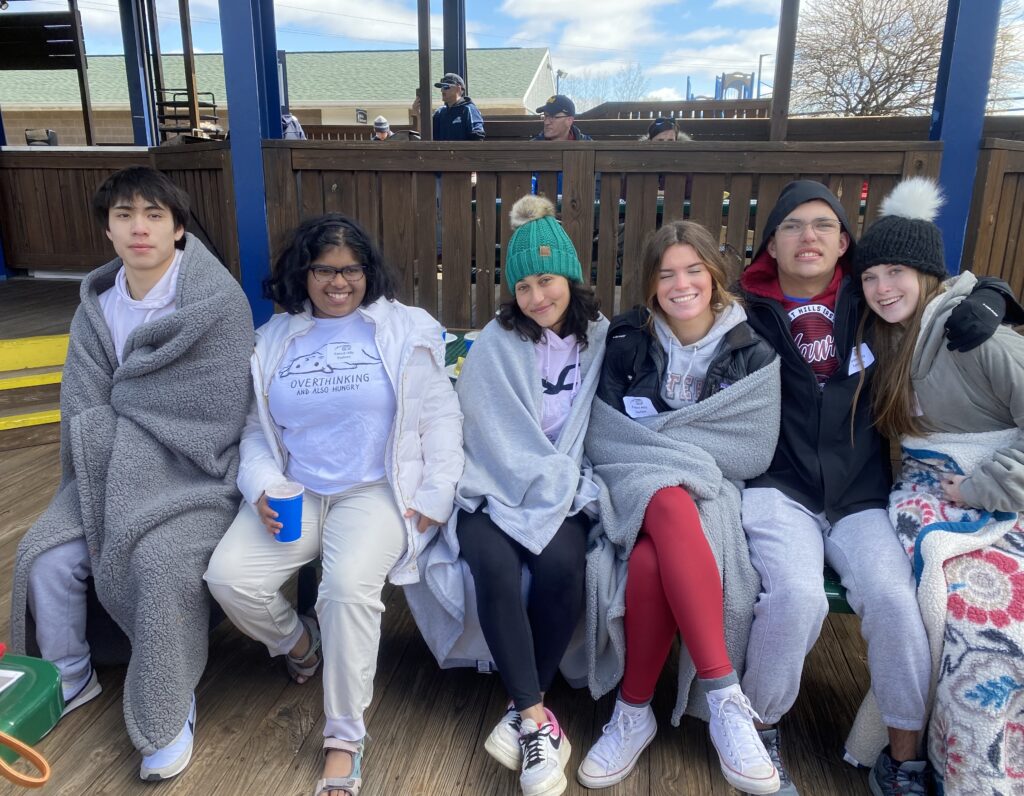 Pic of the Eastern's ASD class on a bench at the Whitecaps