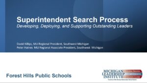 MLI logo and cover to superintendent search process slides