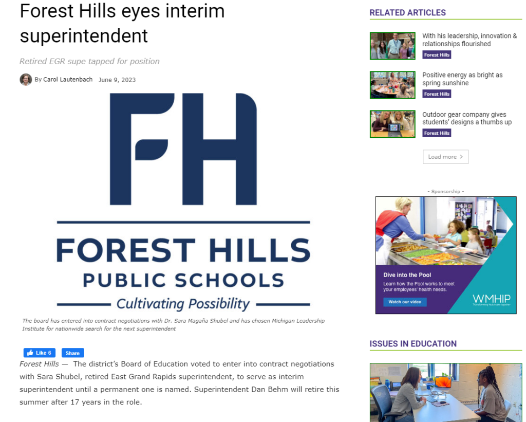 FHPS eyes interim superintendent article by School News Network