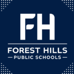 FHPS logo in white on a navy blue blackground