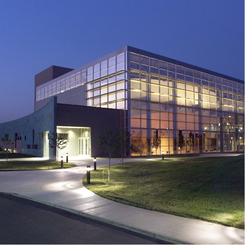 front of fine arts center building