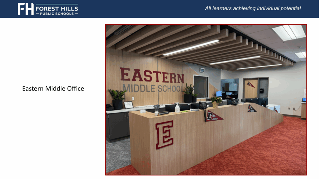 eastern middle school main office area
