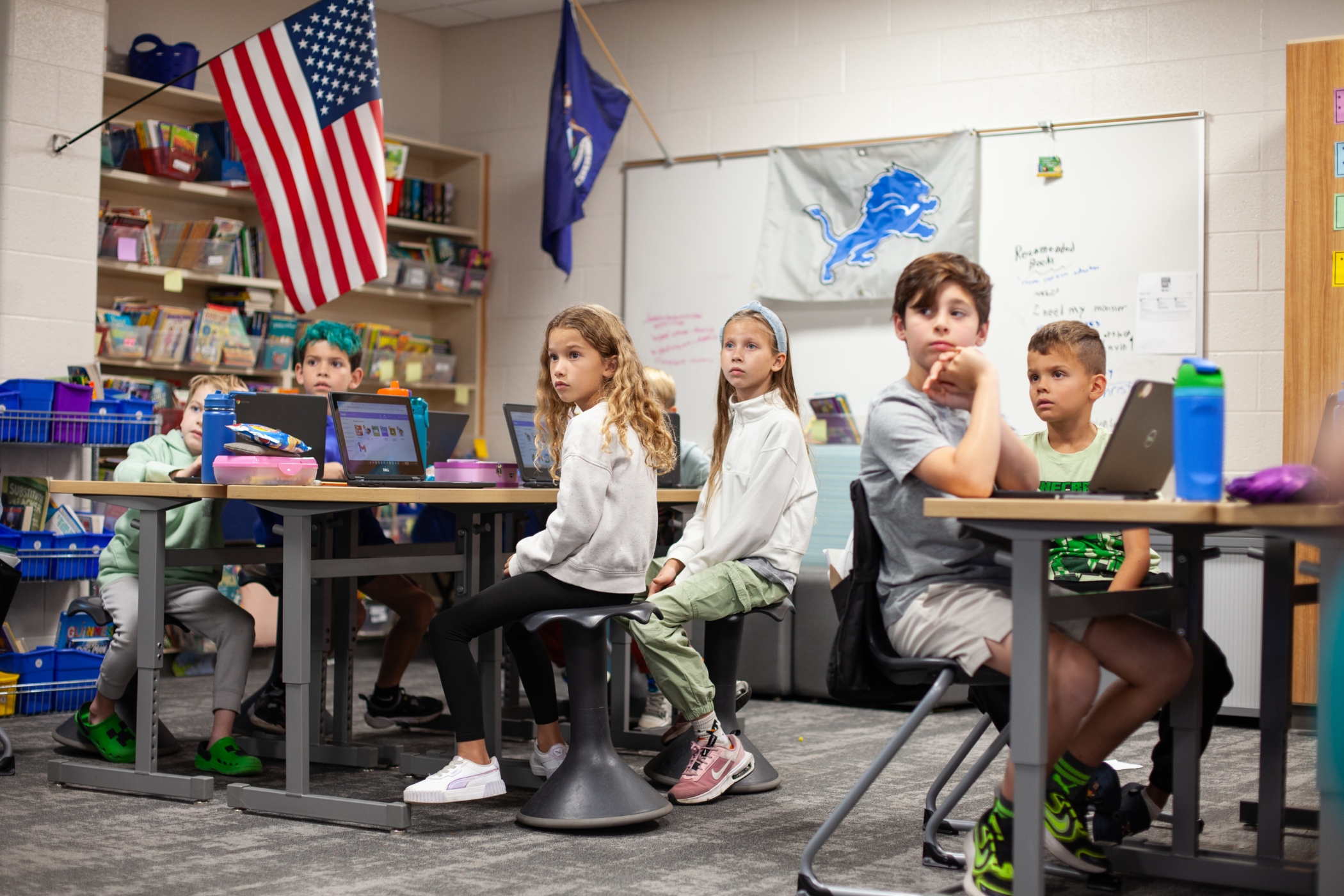 students sitting in class