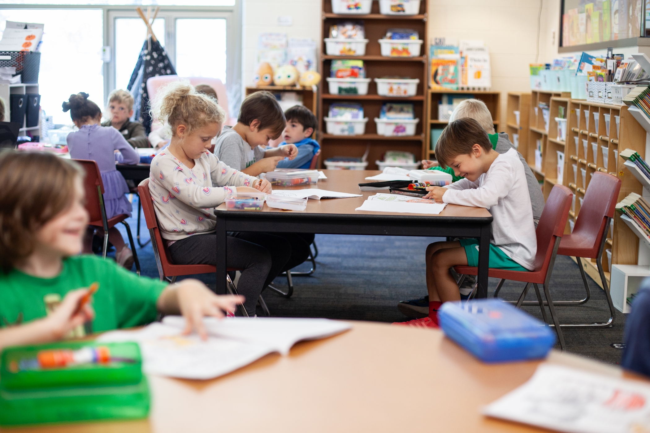 young students working on a project