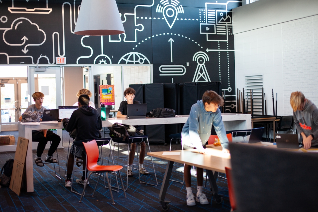 students working on computers