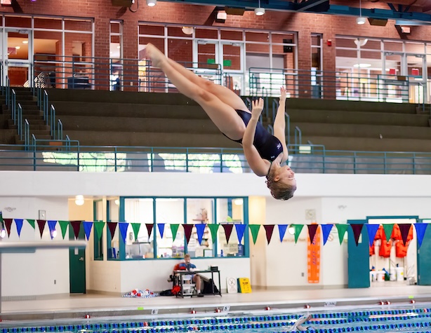 diver doing a trick off a diving board