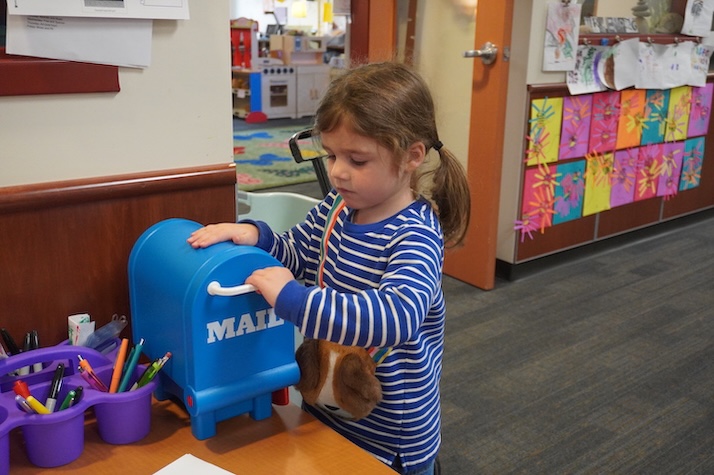 young female student getting the class mail