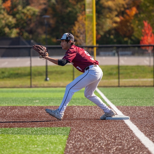 Baseball player preparing to catch a ball
