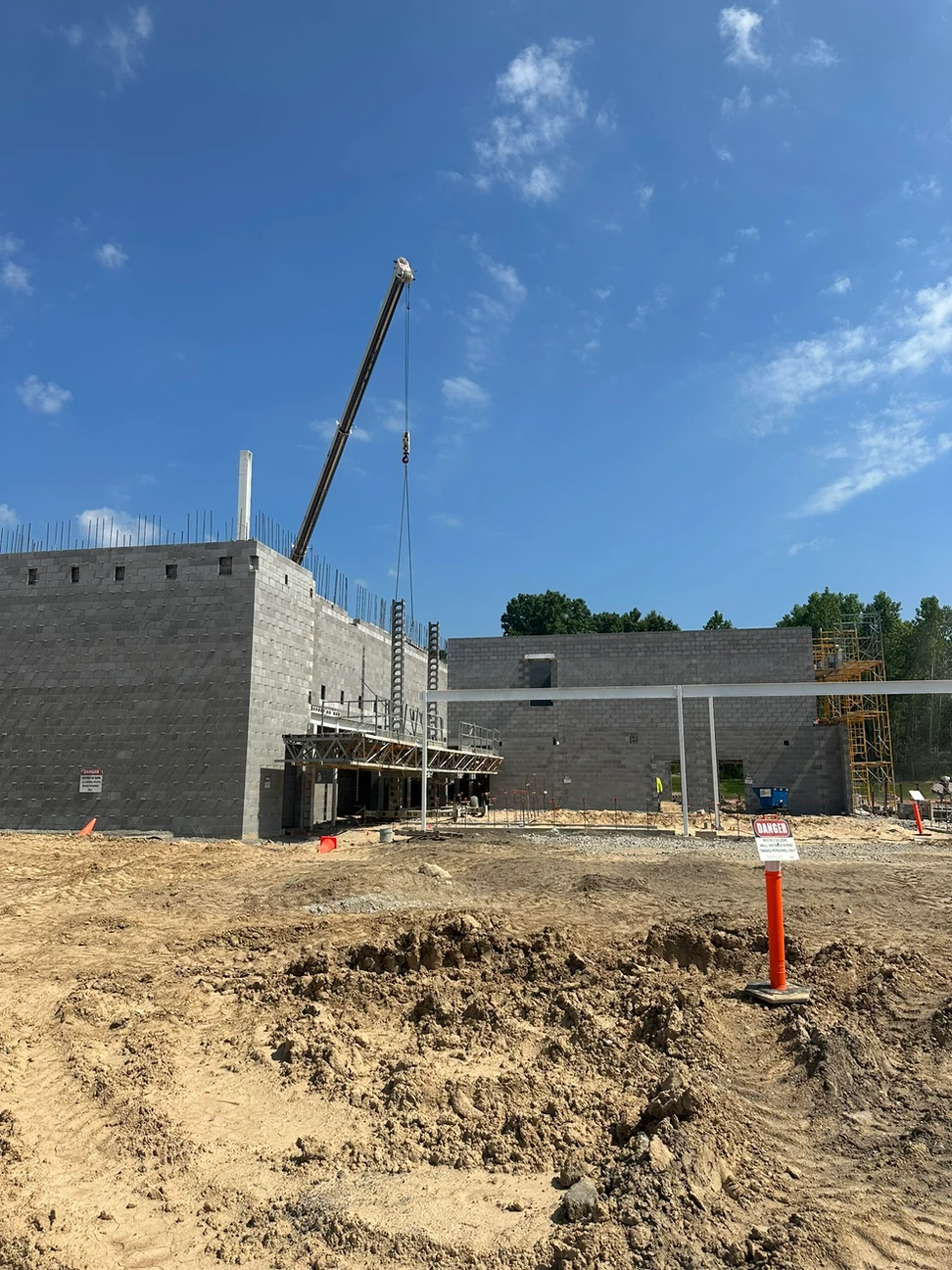 Construction progress outside