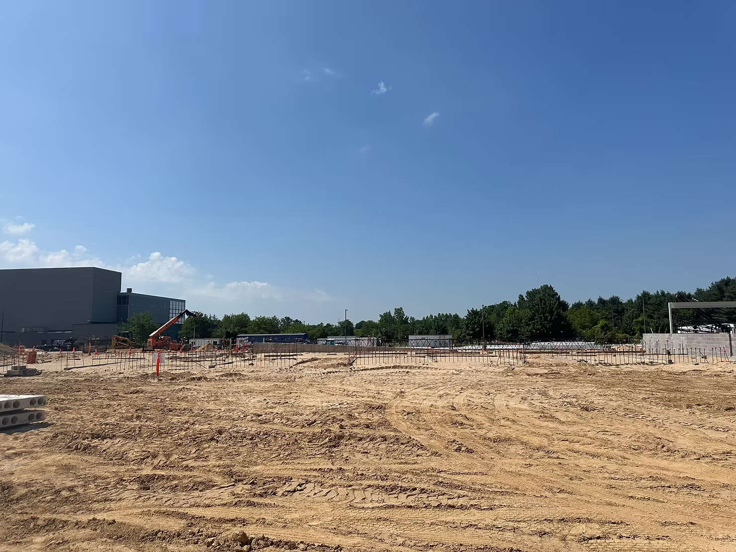 Construction progress outside