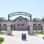 the entrance to the FHE baseball stadium