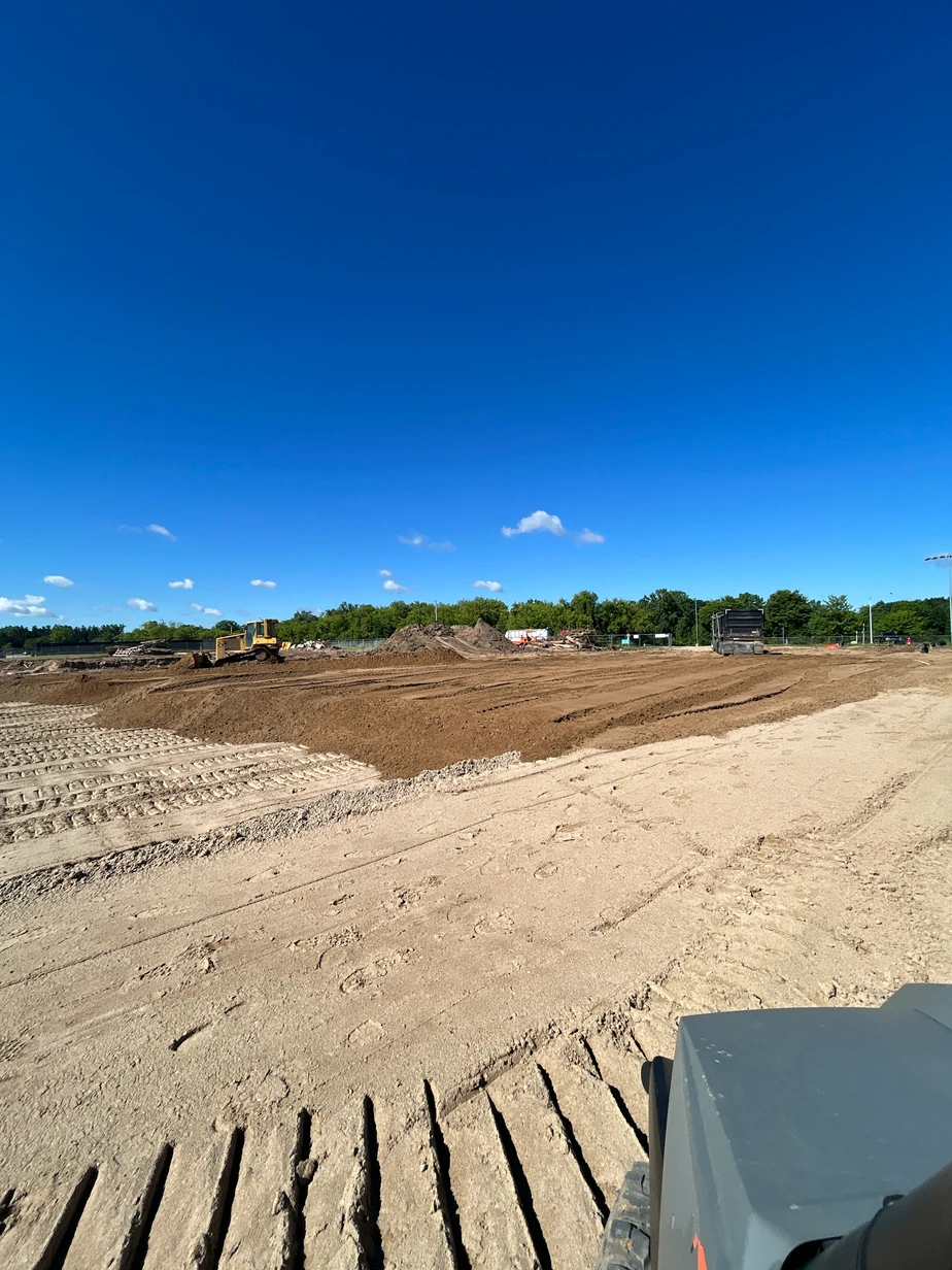 Construction progress outside