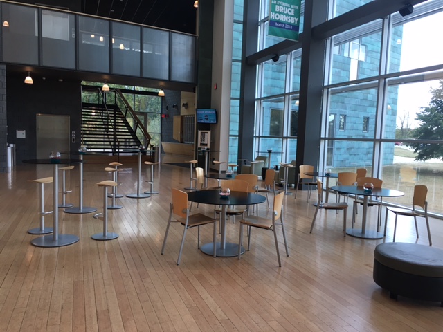 the lobby of the fine arts center