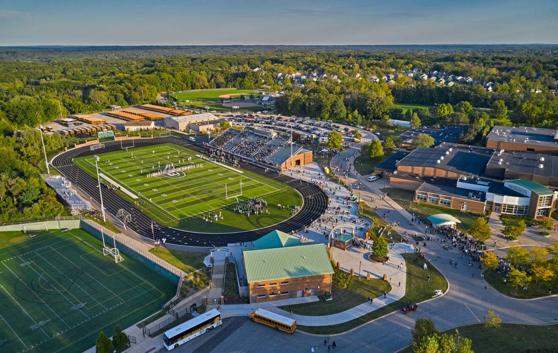 arial photo of the FHC athletic field